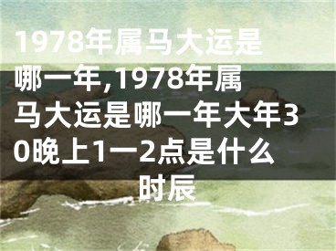 1978年属马大运是哪一年,1978年属马大运是哪一年大年30晚上1一2点是什么时辰