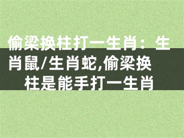 偷梁换柱打一生肖：生肖鼠/生肖蛇,偷梁换柱是能手打一生肖