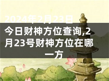 2024年2月23日今日财神方位查询,2月23号财神方位在哪一方