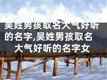 吴姓男孩取名大气好听的名字,吴姓男孩取名大气好听的名字女