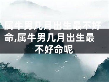 属牛男几月出生最不好命,属牛男几月出生最不好命呢