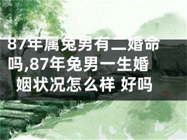 87年属兔男有二婚命吗,87年兔男一生婚姻状况怎么样 好吗