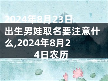 2024年8月23日出生男娃取名要注意什么,2024年8月24日农历