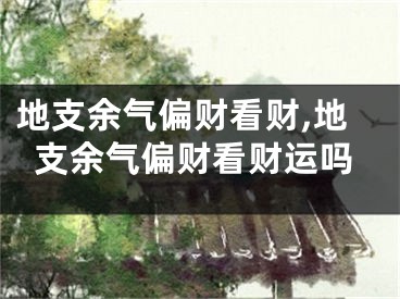 地支余气偏财看财,地支余气偏财看财运吗