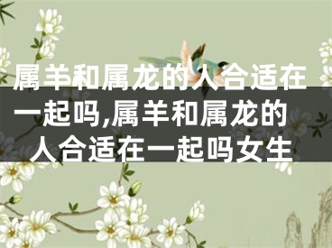 属羊和属龙的人合适在一起吗,属羊和属龙的人合适在一起吗女生