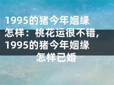 1995的猪今年姻缘怎样：桃花运很不错,1995的猪今年姻缘怎样已婚