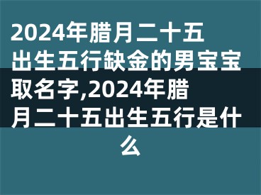 2024年腊月二十五出生五行缺金的男宝宝取名字,2024年腊月二十五出生五行是什么