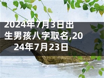 2024年7月3日出生男孩八字取名,2024年7月23日