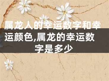 属龙人的幸运数字和幸运颜色,属龙的幸运数字是多少