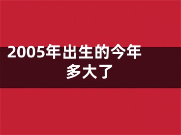 2005年出生的今年多大了