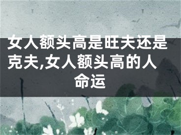 女人额头高是旺夫还是克夫,女人额头高的人命运