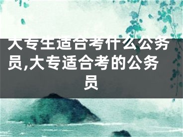 大专生适合考什么公务员,大专适合考的公务员