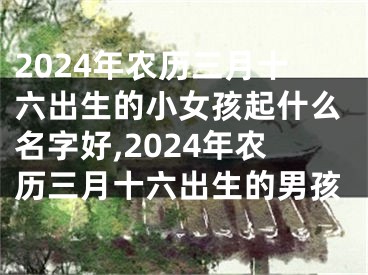 2024年农历三月十六出生的小女孩起什么名字好,2024年农历三月十六出生的男孩