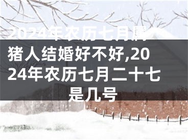 2024年农历七月属猪人结婚好不好,2024年农历七月二十七是几号