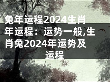 兔年运程2024生肖年运程：运势一般,生肖兔2024年运势及运程