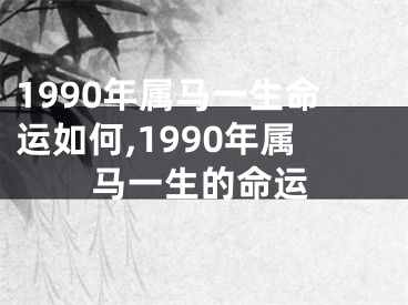 1990年属马一生命运如何,1990年属马一生的命运
