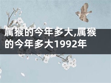 属猴的今年多大,属猴的今年多大1992年