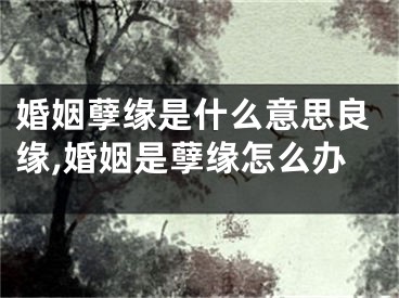 婚姻孽缘是什么意思良缘,婚姻是孽缘怎么办