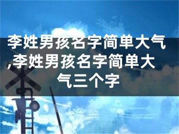李姓男孩名字简单大气,李姓男孩名字简单大气三个字