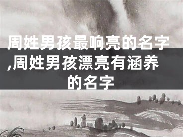 周姓男孩最响亮的名字,周姓男孩漂亮有涵养的名字