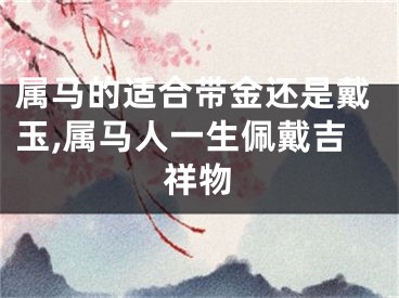 属马的适合带金还是戴玉,属马人一生佩戴吉祥物