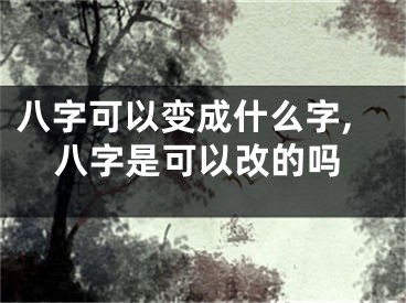 八字可以变成什么字,八字是可以改的吗