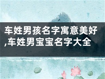 车姓男孩名字寓意美好,车姓男宝宝名字大全