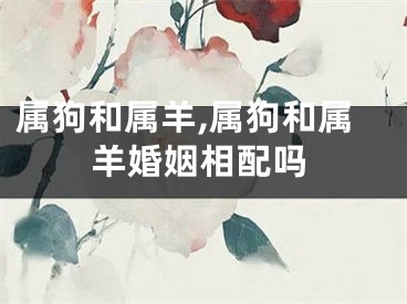 属狗和属羊,属狗和属羊婚姻相配吗
