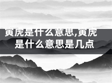寅虎是什么意思,寅虎是什么意思是几点