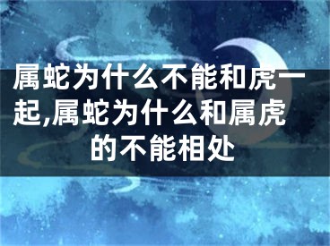 属蛇为什么不能和虎一起,属蛇为什么和属虎的不能相处