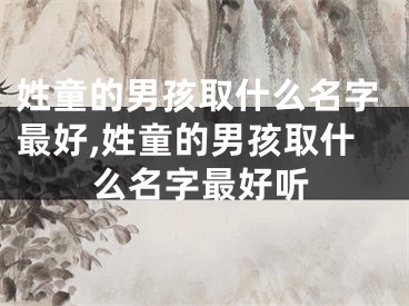 姓童的男孩取什么名字最好,姓童的男孩取什么名字最好听