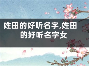 姓田的好听名字,姓田的好听名字女