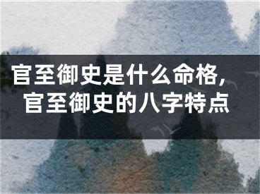 官至御史是什么命格,官至御史的八字特点
