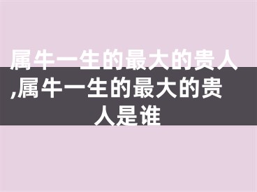属牛一生的最大的贵人,属牛一生的最大的贵人是谁