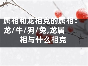 属相和龙相克的属相：龙/牛/狗/兔,龙属相与什么相克