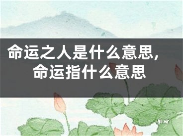 命运之人是什么意思,命运指什么意思