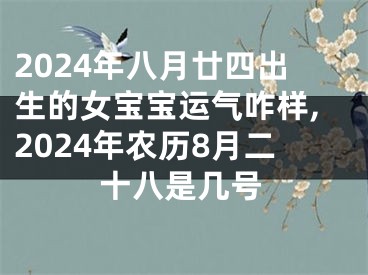 2024年八月廿四出生的女宝宝运气咋样,2024年农历8月二十八是几号