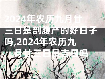 2024年农历九月廿三日是剖腹产的好日子吗,2024年农历九月廿三日是吉日吗