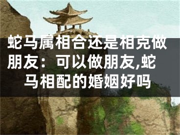 蛇马属相合还是相克做朋友：可以做朋友,蛇马相配的婚姻好吗
