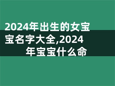 2024年出生的女宝宝名字大全,2024年宝宝什么命