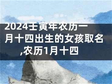 2024壬寅年农历一月十四出生的女孩取名,农历1月十四