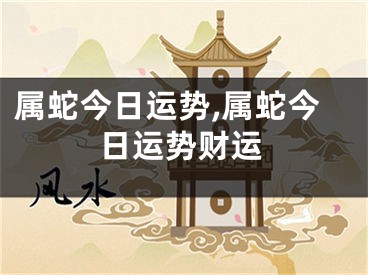 属蛇今日运势,属蛇今日运势财运