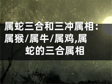 属蛇三合和三冲属相：属猴/属牛/属鸡,属蛇的三合属相