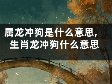 属龙冲狗是什么意思,生肖龙冲狗什么意思