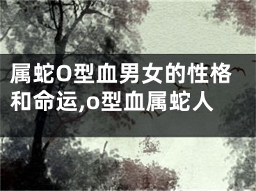 属蛇O型血男女的性格和命运,o型血属蛇人