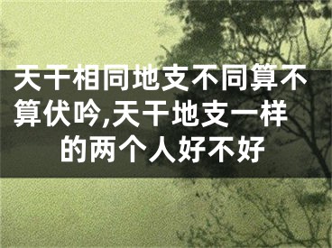 天干相同地支不同算不算伏吟,天干地支一样的两个人好不好