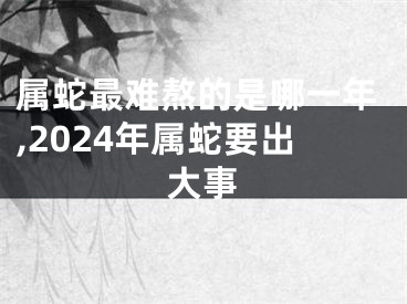 属蛇最难熬的是哪一年,2024年属蛇要出大事