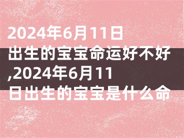 2024年6月11日出生的宝宝命运好不好,2024年6月11日出生的宝宝是什么命