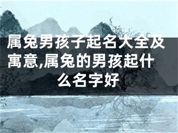 属兔男孩子起名大全及寓意,属兔的男孩起什么名字好