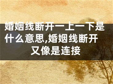 婚姻线断开一上一下是什么意思,婚姻线断开又像是连接